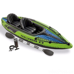 Надувна байдарка човен (каяк) Intex Challenger K2 kayak, 68306, з насосом та веслами, 351х76см, до 180кг