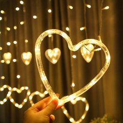 Світлодіодна новорічна гірлянда штора Серця, 12 шт., теплий білий, 2.5 м*1 м, 920578