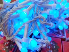 Гірлянда світлодіодна LED синя, білий дріт, 200 матових лампочок