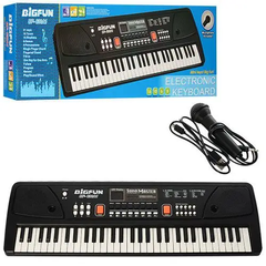 Дитячий ігровий синтезатор 61 клавіша, BIGFUN BF-630A1 з мікрофоном, працює від UCB та батарейок