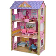 Ляльковий дерев'яний будиночок з меблями, 3 поверхи, 117*78*36 см, MD 2009
